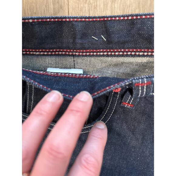 Levi's 569 Dark Blue w Red Stitching 100% Cotton Men's Size 34x32 - Picture 3 of 10